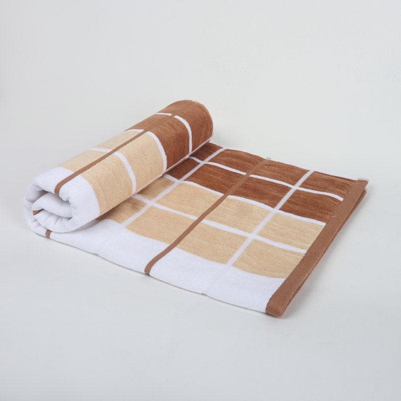 Buy Bath Towels - Aqua Checkmate Bath Towel - Beige at Vaaree online