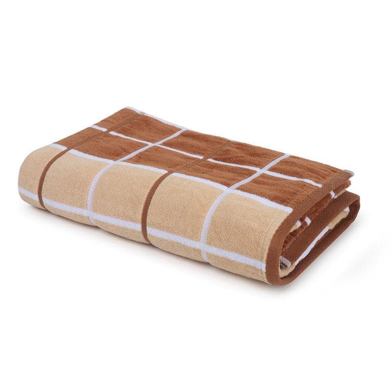 Buy Aqua Checkmate Bath Towel - Beige Bath Towels from Vaaree