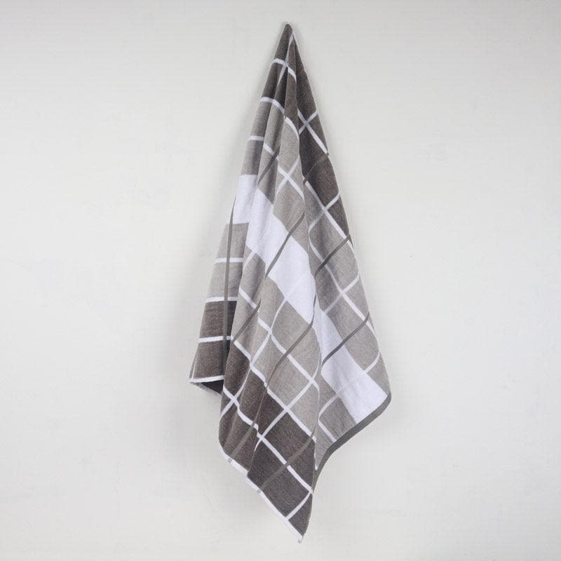 Buy Aqua Checkmate Bath Towel - Grey Bath Towels from Vaaree