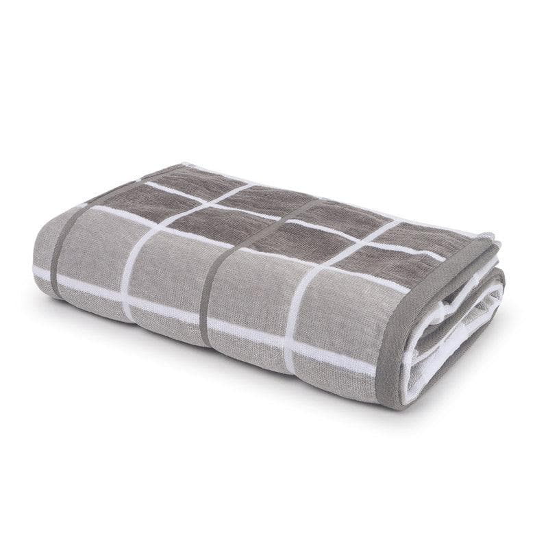 Buy Aqua Checkmate Bath Towel - Grey Bath Towels from Vaaree