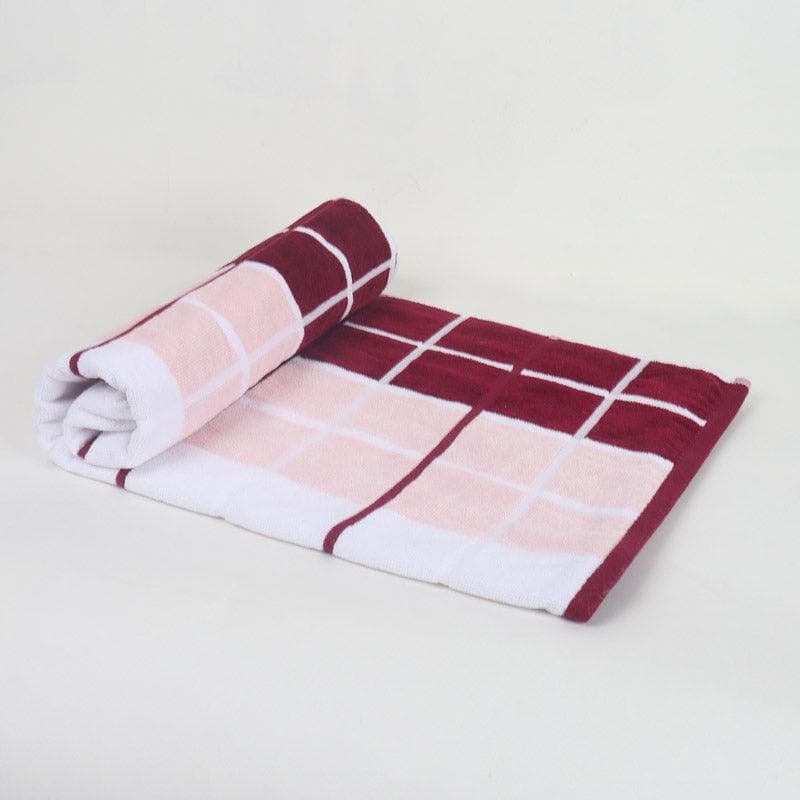 Buy Bath Towels - Aqua Checkmate Bath Towel (Pink & Grey) - Set Of Two at Vaaree online