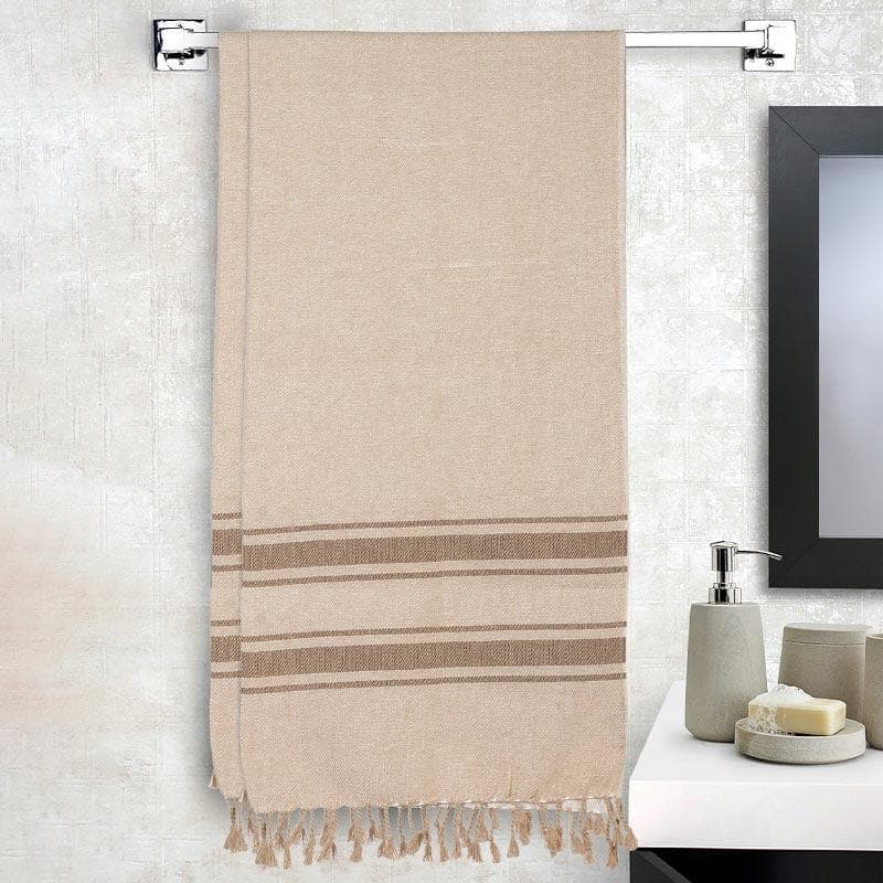 Buy Brown Striped Fresh Breeze Bath Towel - Set Of Two Bath Towels from Vaaree