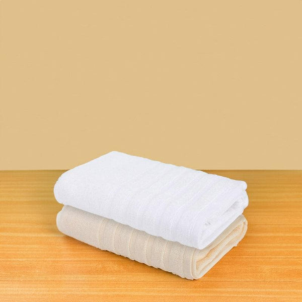Buy Bath Towels - Drip Dry Bath Towel (Cream & White) - Set Of Two at Vaaree online