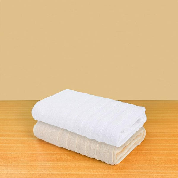 Buy Drip Dry Bath Towel (Cream & White) - Set Of Two Bath Towels from Vaaree