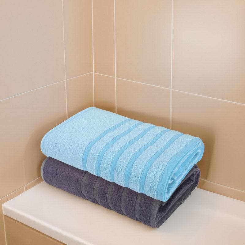 Buy Drip Dry Bath Towel (Light Blue & Purple) - Set Of Two Bath Towels from Vaaree