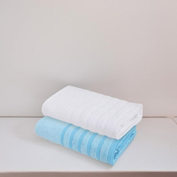 Buy Bath Towels - Drip Dry Bath Towel (Light Blue & White) - Set Of Two at Vaaree online