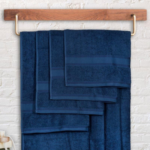 Buy Emerie Bath Towel (Blue) - Set Of Four Bath Towels from Vaaree