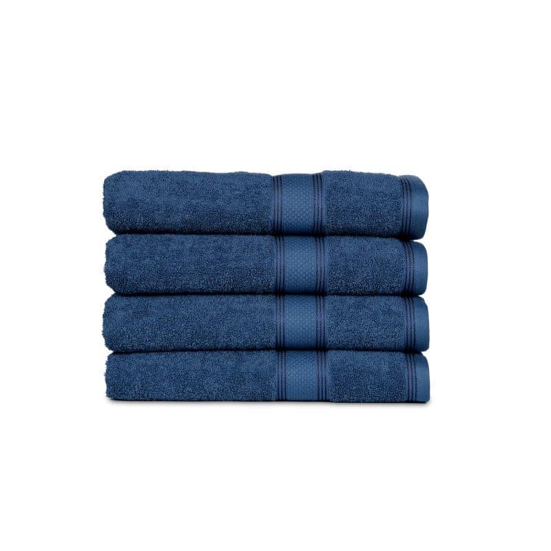 Buy Emerie Bath Towel (Blue) - Set Of Four Bath Towels from Vaaree