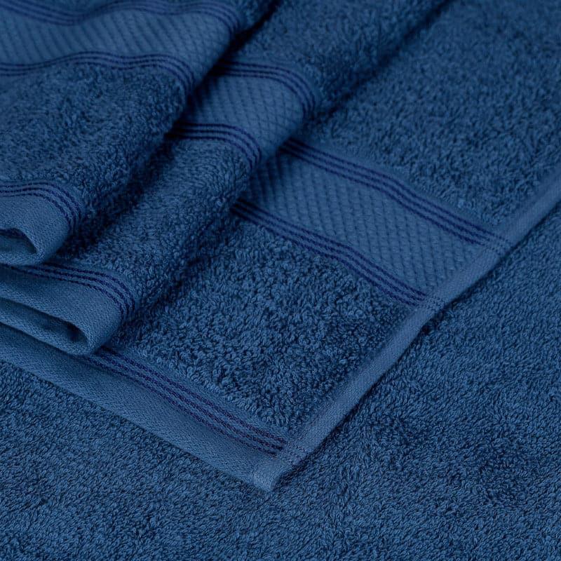 Buy Emerie Bath Towel (Blue) - Set Of Four Bath Towels from Vaaree