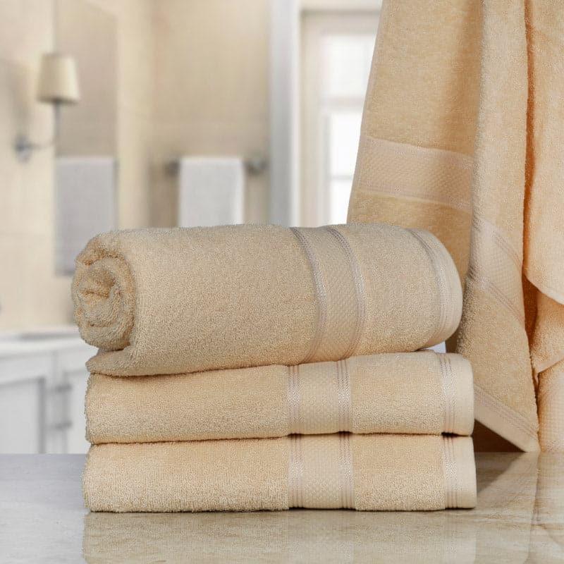 Buy Emerie Bath Towel (Cream) - Set Of Four Bath Towels from Vaaree