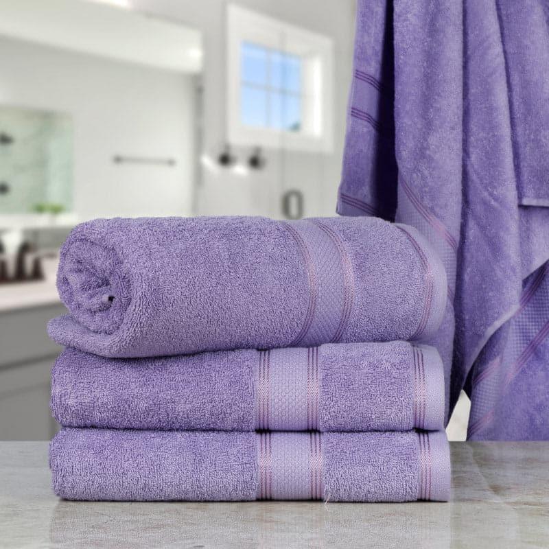 Buy Emerie Bath Towel (Purple) - Set Of Four Bath Towels from Vaaree