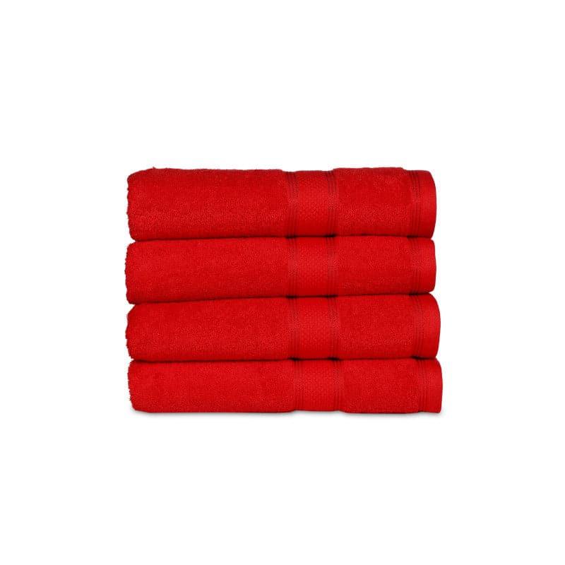 Buy Emerie Bath Towel (Red) - Set Of Four Bath Towels from Vaaree