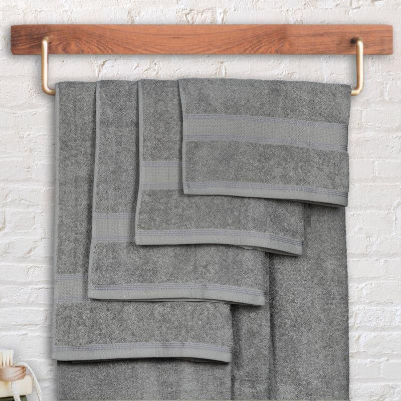 Buy Emerie Bath Towel (Silver) - Set Of Four Bath Towels from Vaaree