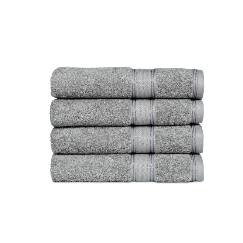 Buy Emerie Bath Towel (Silver) - Set Of Four Bath Towels from Vaaree