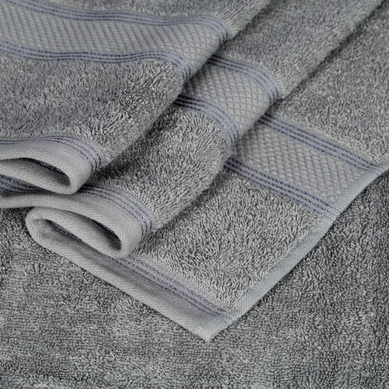 Buy Emerie Bath Towel (Silver) - Set Of Four Bath Towels from Vaaree