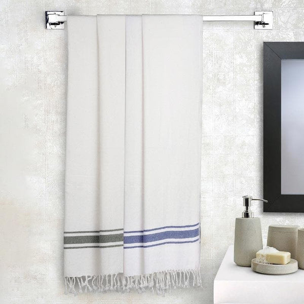 Buy Fresh Breeze Bath Towel (Grey & Blue) - Set Of Four Bath Towels from Vaaree