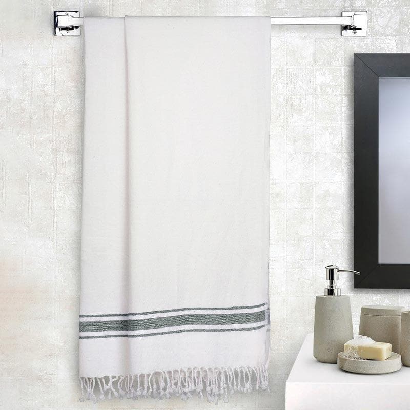 Buy Fresh Breeze Bath Towel (Grey)- Set Of Two Bath Towels from Vaaree