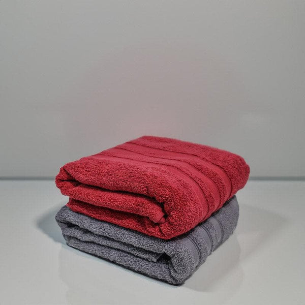 Buy Bath Towels - Hydro Glee Bath Towel (Red & Grey) - Set Of Two at Vaaree online