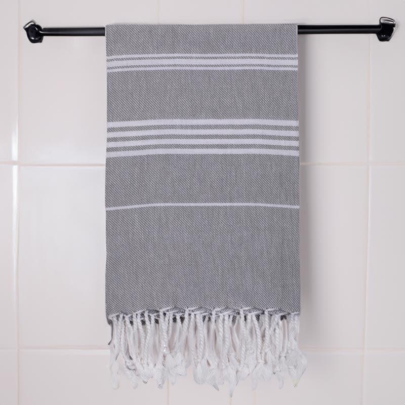 Buy Luxe Linen Bath Towel - Cool Gray Bath Towels from Vaaree