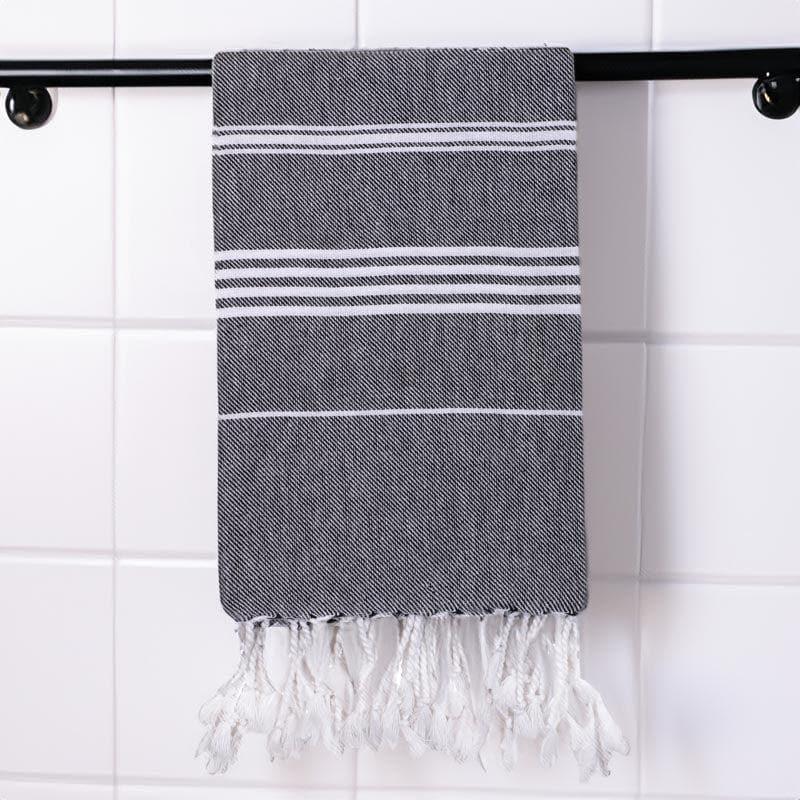 Buy Luxe Linen Bath Towel - Grey Bath Towels from Vaaree