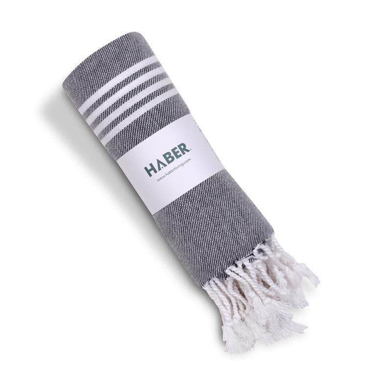 Buy Luxe Linen Bath Towel - Grey Bath Towels from Vaaree