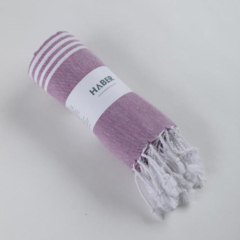 Buy Bath Towels - Luxe Linen Bath Towel - Plum at Vaaree online