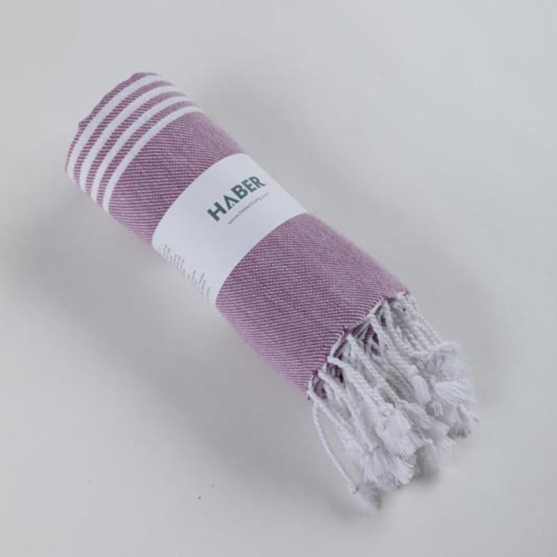 Buy Luxe Linen Bath Towel - Plum Bath Towels from Vaaree