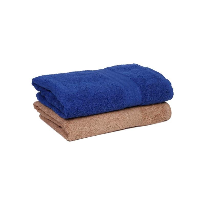 Buy Luxo Wrap Bath Towel (Blue & Brown) - Set of Two Bath Towels from Vaaree