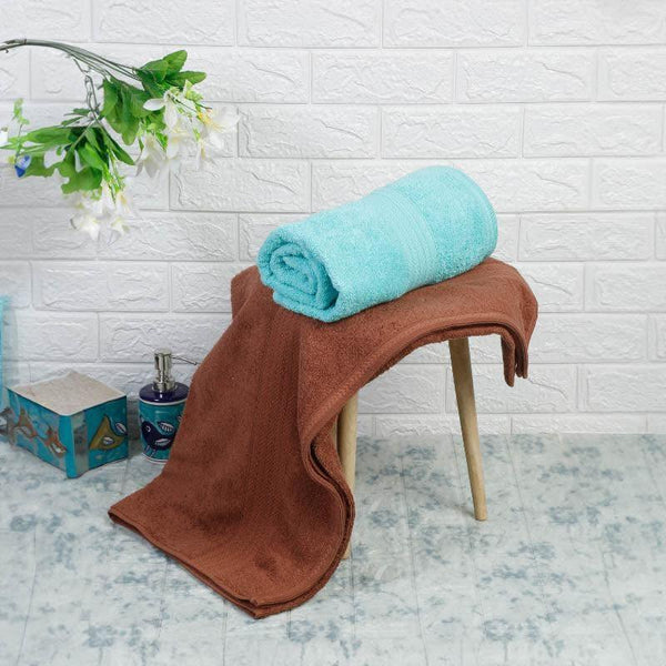 Buy Luxo Wrap Bath Towel (Blue & Fawn) - Set of Two Bath Towels from Vaaree