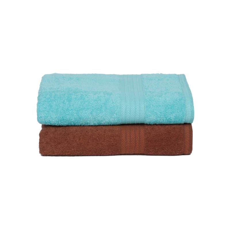 Buy Luxo Wrap Bath Towel (Blue & Fawn) - Set of Two Bath Towels from Vaaree