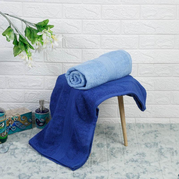 Buy Luxo Wrap Bath Towel (Blue) - Set of Two Bath Towels from Vaaree