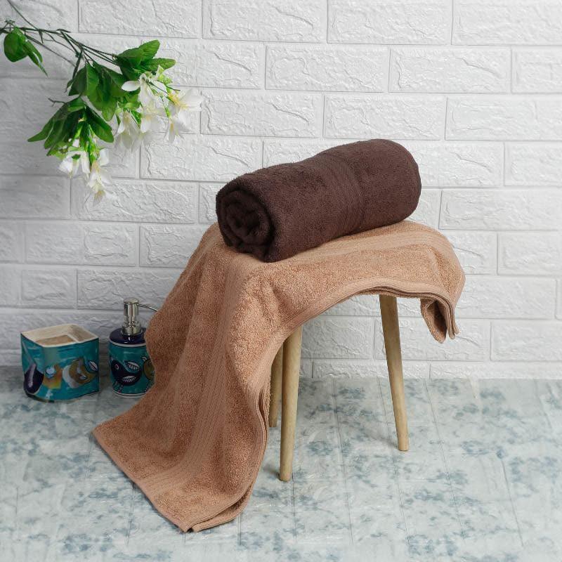 Buy Luxo Wrap Towel (Brown) - Set of Two Bath Towels from Vaaree