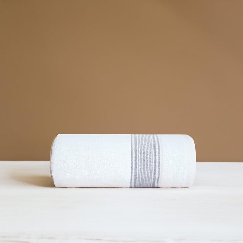 Buy Micro Cotton LuxeDry Comfort Bath Towel - White & Black Bath Towels from Vaaree