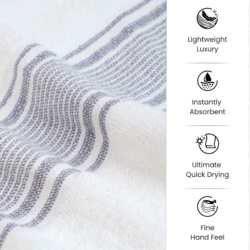 Buy Micro Cotton LuxeDry Comfort Bath Towel - White & Black Bath Towels from Vaaree