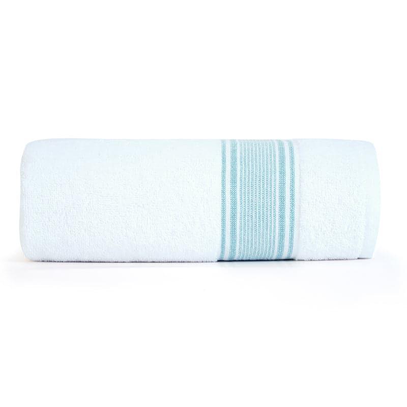 Buy Micro Cotton LuxeDry Comfort Bath Towel - White & Green Bath Towels from Vaaree