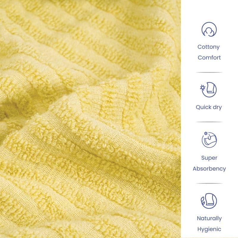 Buy Micro Cotton LuxeDry Striped Bath Towel - Yellow Bath Towels from Vaaree