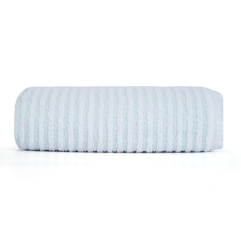 Buy Micro Cotton LuxeDry Striped Comfort Bath Towel - Light Blue & White Bath Towels from Vaaree