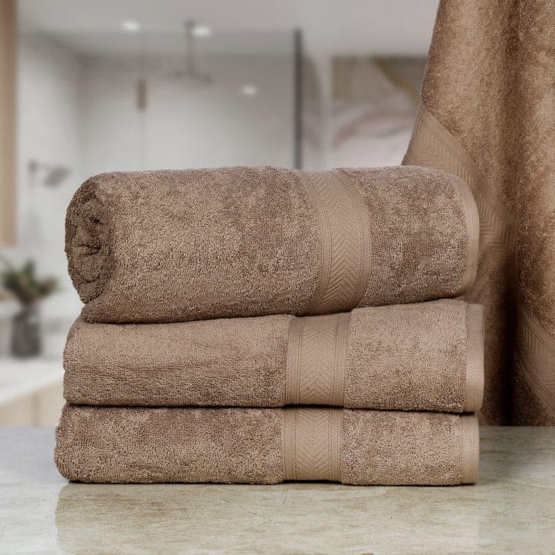 Buy Myst Bath Towel (Brown) - Set Of Four Bath Towels from Vaaree