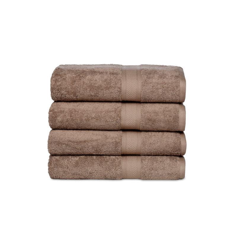 Buy Myst Bath Towel (Brown) - Set Of Four Bath Towels from Vaaree