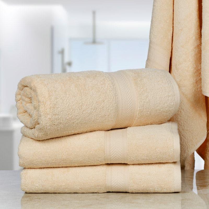 Buy Myst Bath Towel (Cream) - Set Of Four Bath Towels from Vaaree