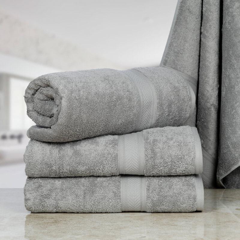 Buy Myst Bath Towel (Grey) - Set Of Four Bath Towels from Vaaree