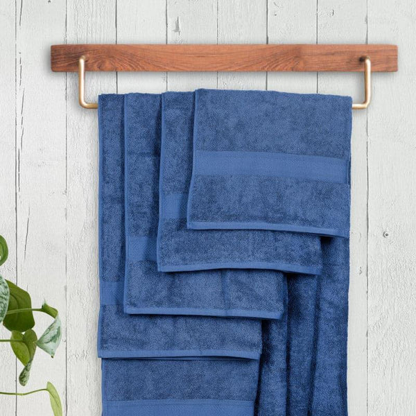 Buy Myst Bath Towel (Navy Blue) - Set Of Four Bath Towels from Vaaree