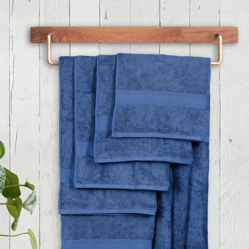 Buy Myst Bath Towel (Navy Blue) - Set Of Four Bath Towels from Vaaree