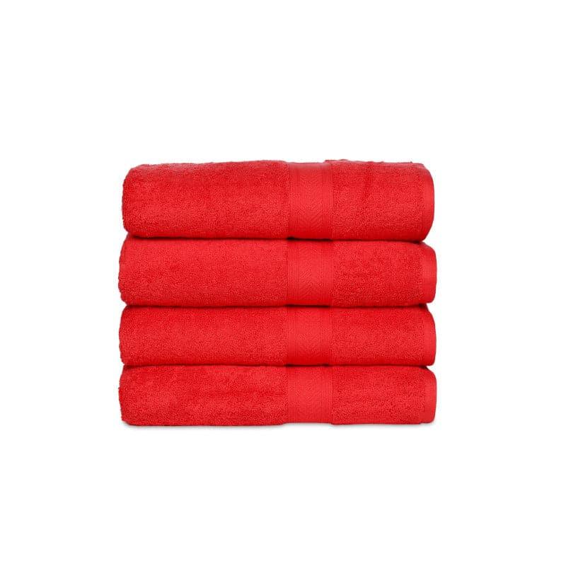 Buy Myst Bath Towel (Red) - Set Of Four Bath Towels from Vaaree