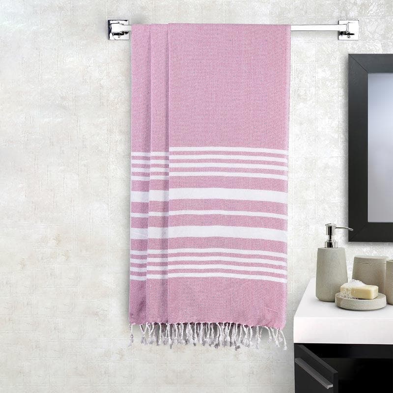 Bath Towels - Pink Cozy Wrap Bath Towels - Three Piece Set