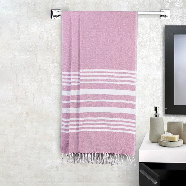 Buy Bath Towels - Pink Cozy Wrap Towels - Set Of Three at Vaaree online