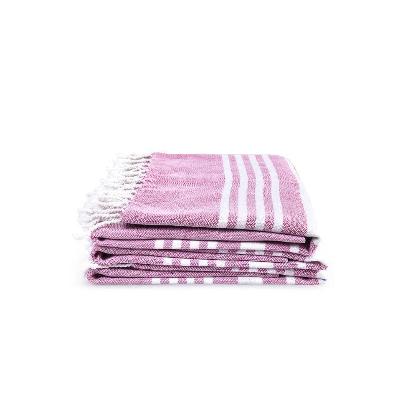 Bath Towels - Pink Cozy Wrap Bath Towels - Three Piece Set