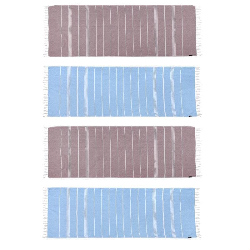 Buy Pure Delight Bath Towels (Blue & Brown) - Set Of Four Bath Towels from Vaaree