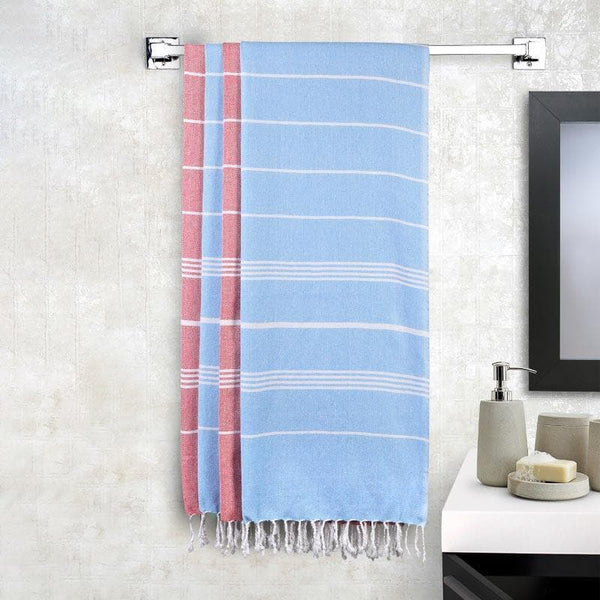 Buy Pure Delight Bath Towels (Blue & Pink) - Set Of Four Bath Towels from Vaaree