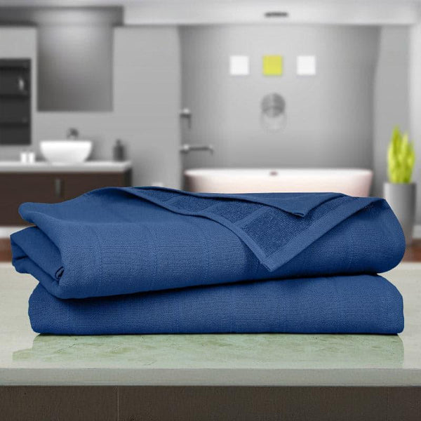 Buy Bath Towels - Self Love Bath Towel (Blue) - Set Of Two at Vaaree online
